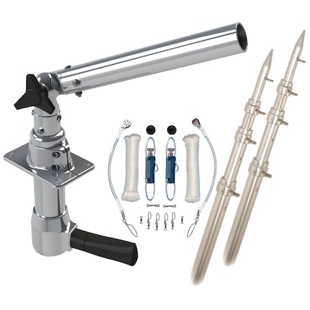 Rupp Marine Revolution Top Gun Outrigger Kit W/ 18' Poles And REV-TPGN-18T